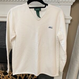 Lauren Ralph Lauren Cream V-Neck Pullover